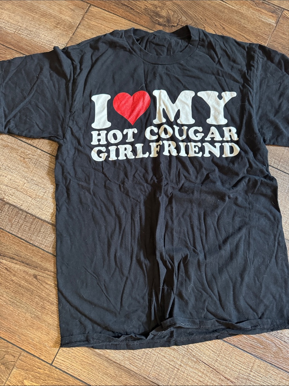 Fruit of the Loom Black Tee I Love My Hot Cougar Girlfriend